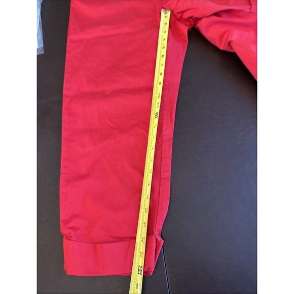 Requirements Red Cuffed Capri Pants Size 10 - Picture 7 of 9